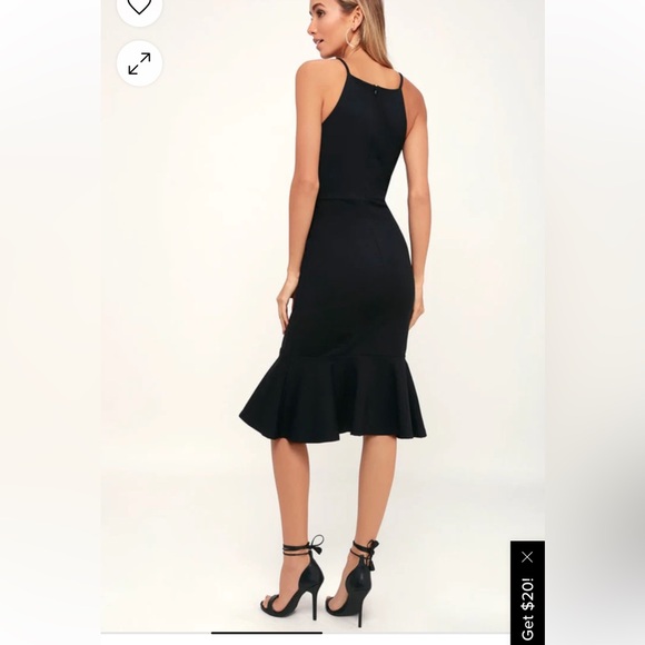 Lulus This Could Be Love Bodycon Midi Dress in Black, Size XSmall, EUC - Picture 8 of 16